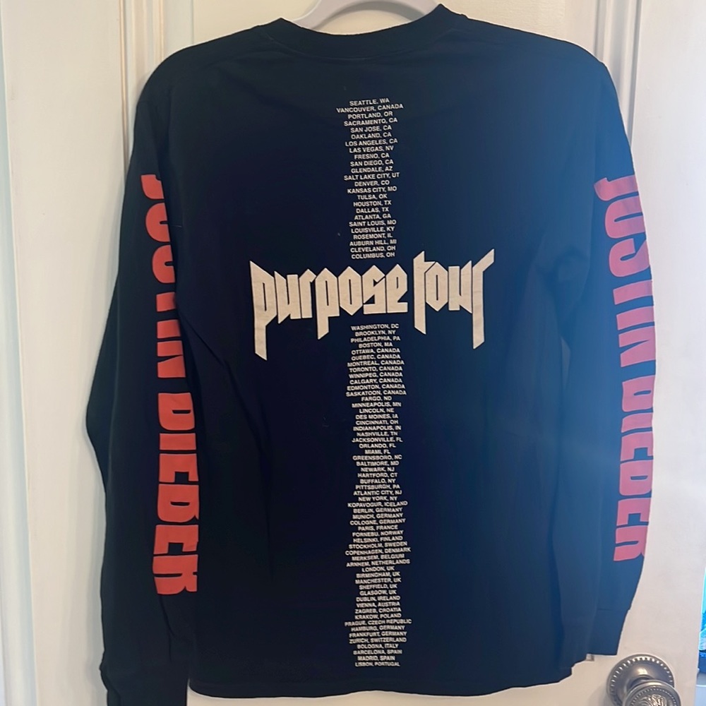 Justin Bieber Purpose Tour Long Sleeve T- shirt - Picture 3 of 6